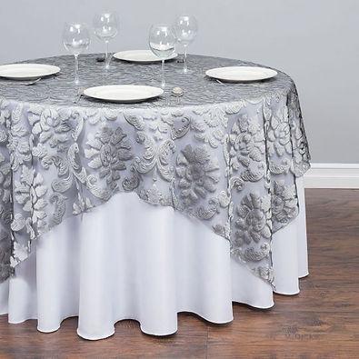 Grey Floral Overlay Rental | Unforgettable Events