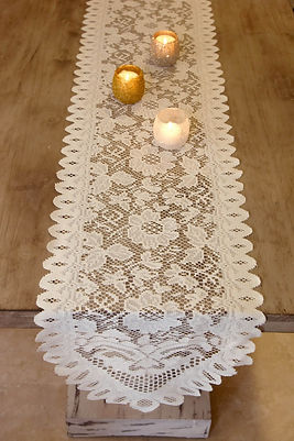 Ivory Lace Table Runner Rental | Unforgettable Events