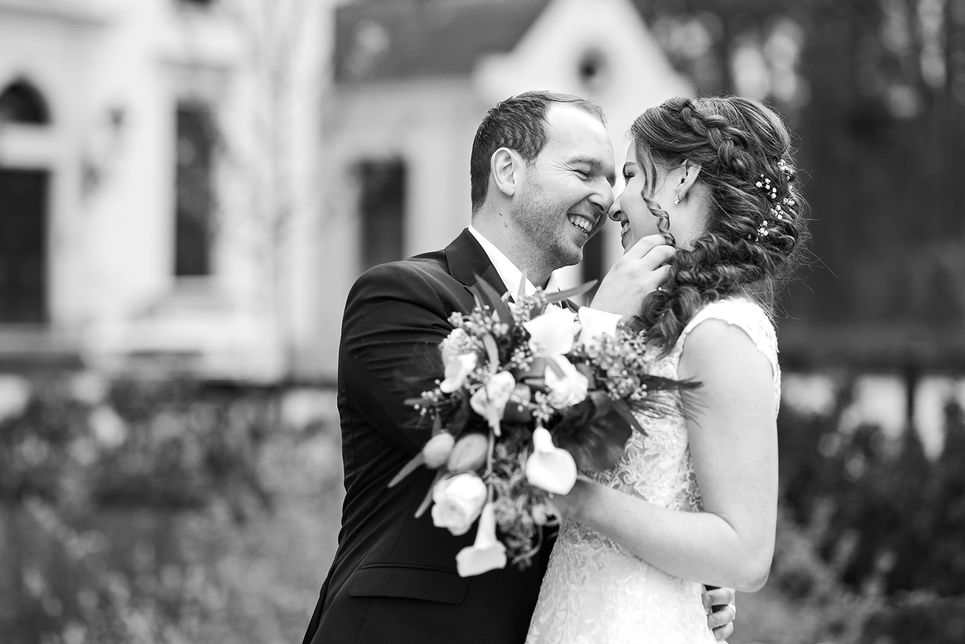 zwart wit trouwfoto shoot Thamaresveld.nl