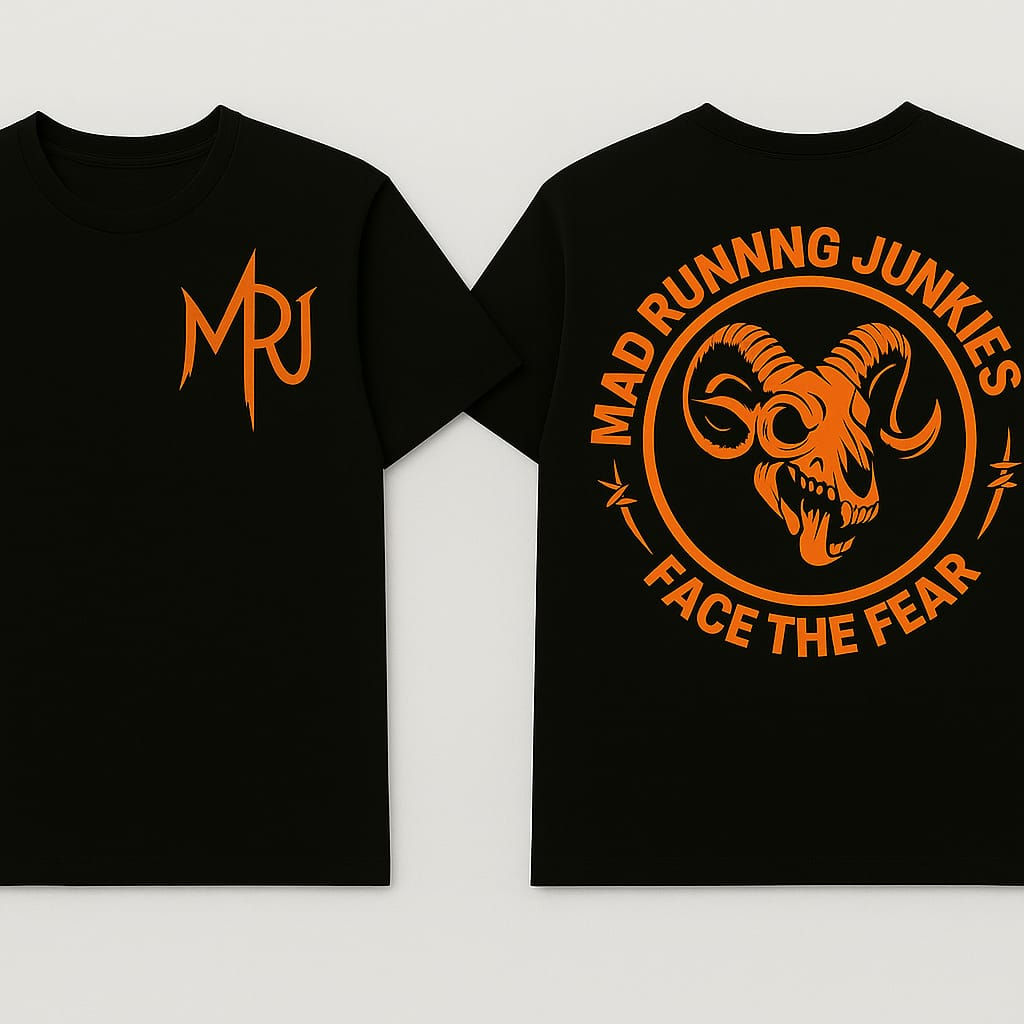 Mad Running Junkies orange T shirt