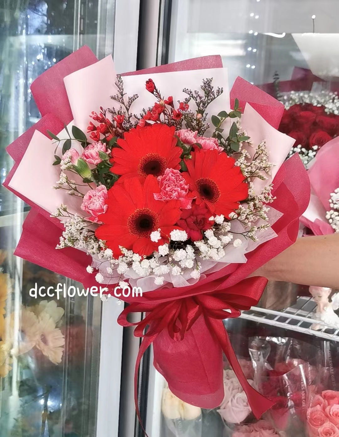 3 Red Gerbera Bouquet