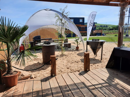 Urlaubsfeeling an der Strandbar des Frankenturms in Eibelstadt bei Würzburg