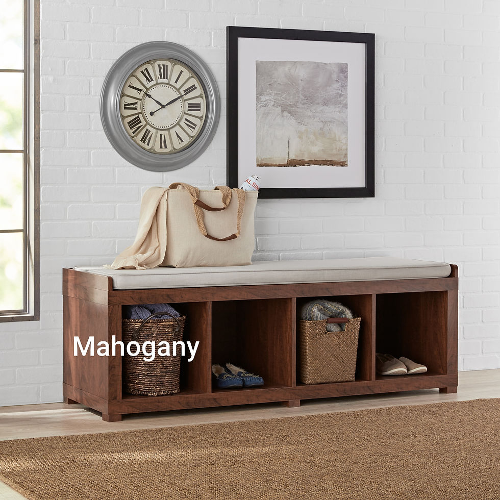 Thumbnail: Better Homes and Gardens 4-Cube Organizer Storage Bench, Multiple Finishes
