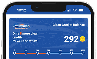 Autowash loyalty app screen