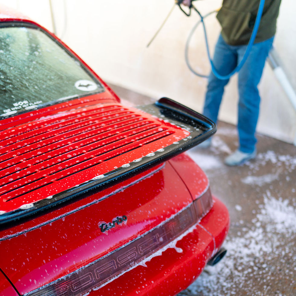 Car in self-serve wash at Autowash