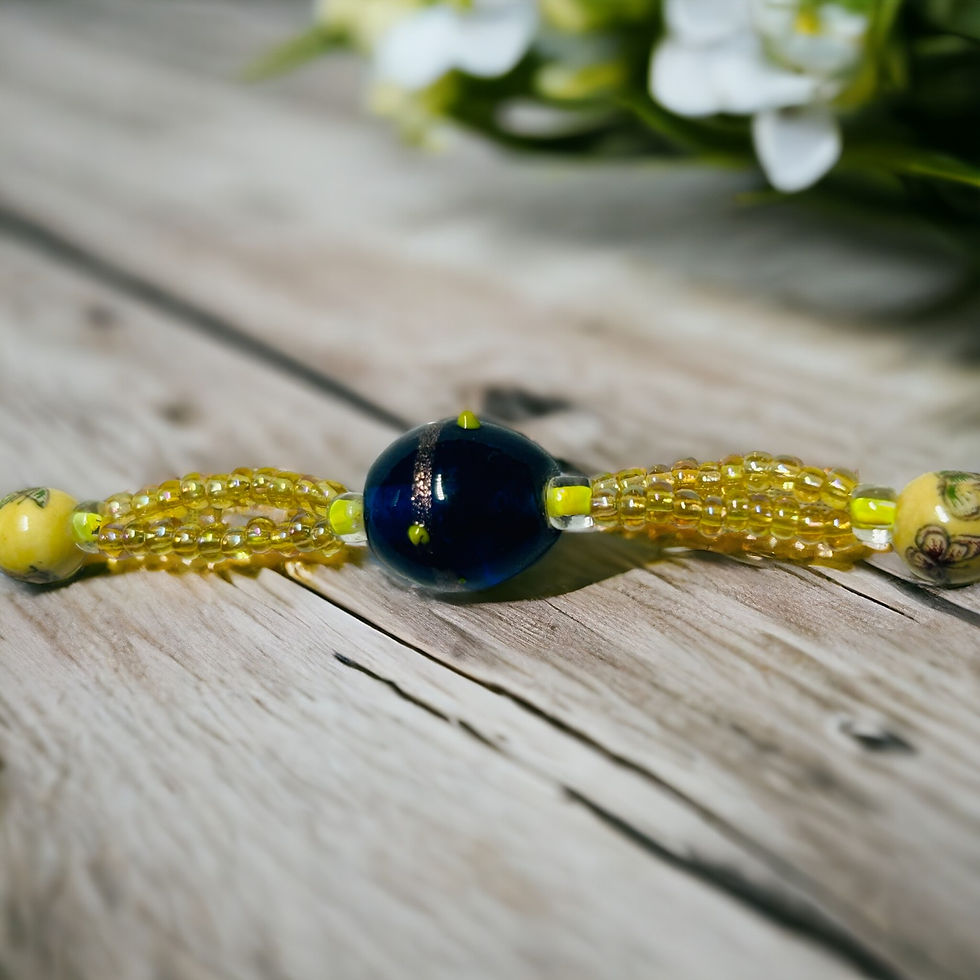 Thumbnail: Yellow Double Strand Butterfly Bracelet