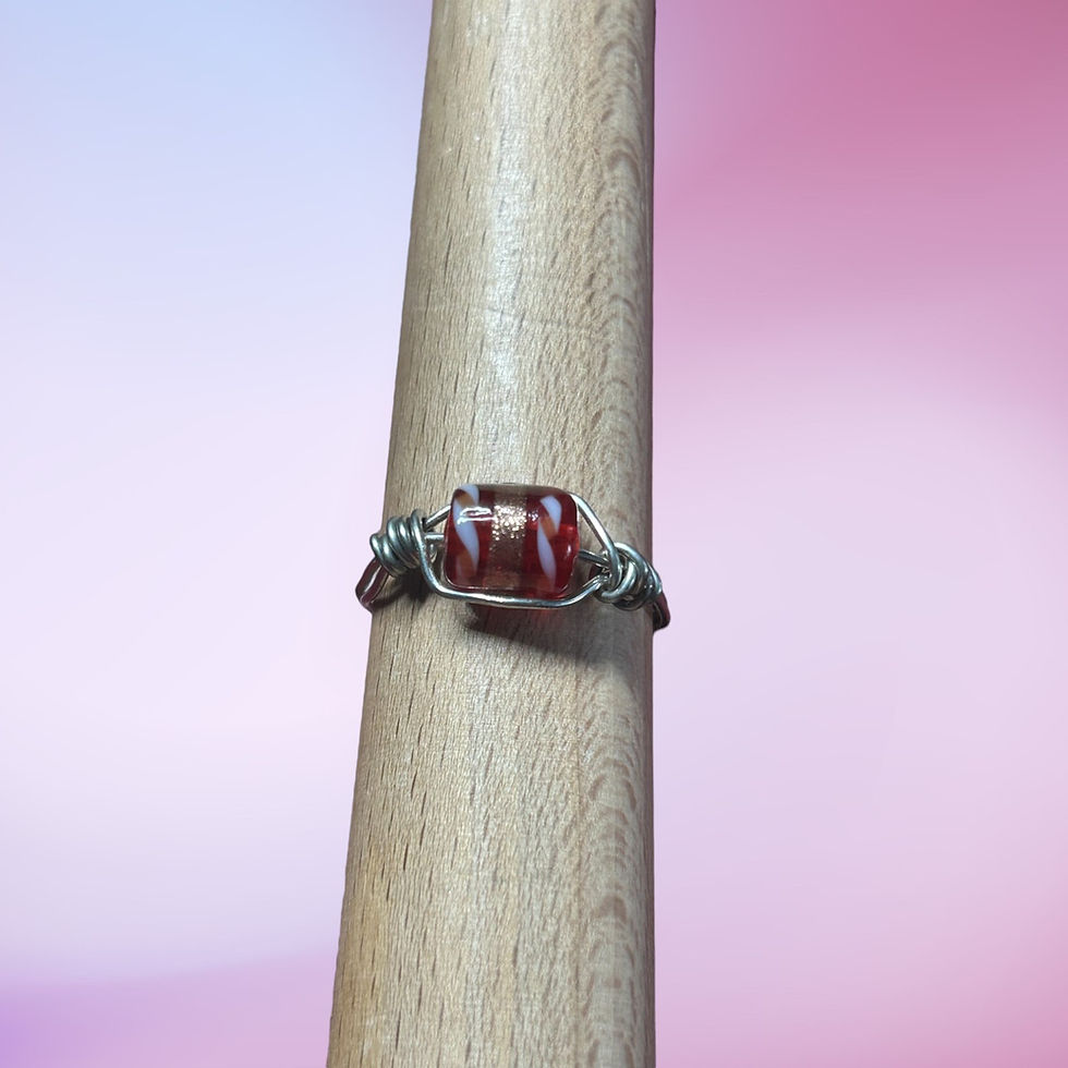 Thumbnail: Handmade Ring with Red Bead