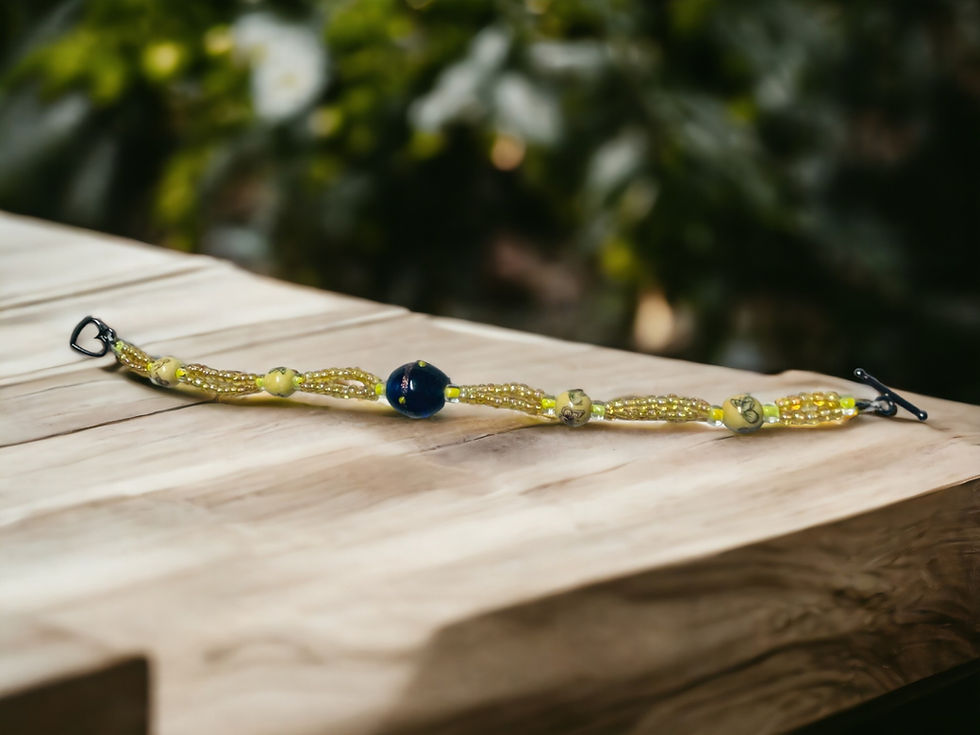 Thumbnail: Yellow Double Strand Butterfly Bracelet