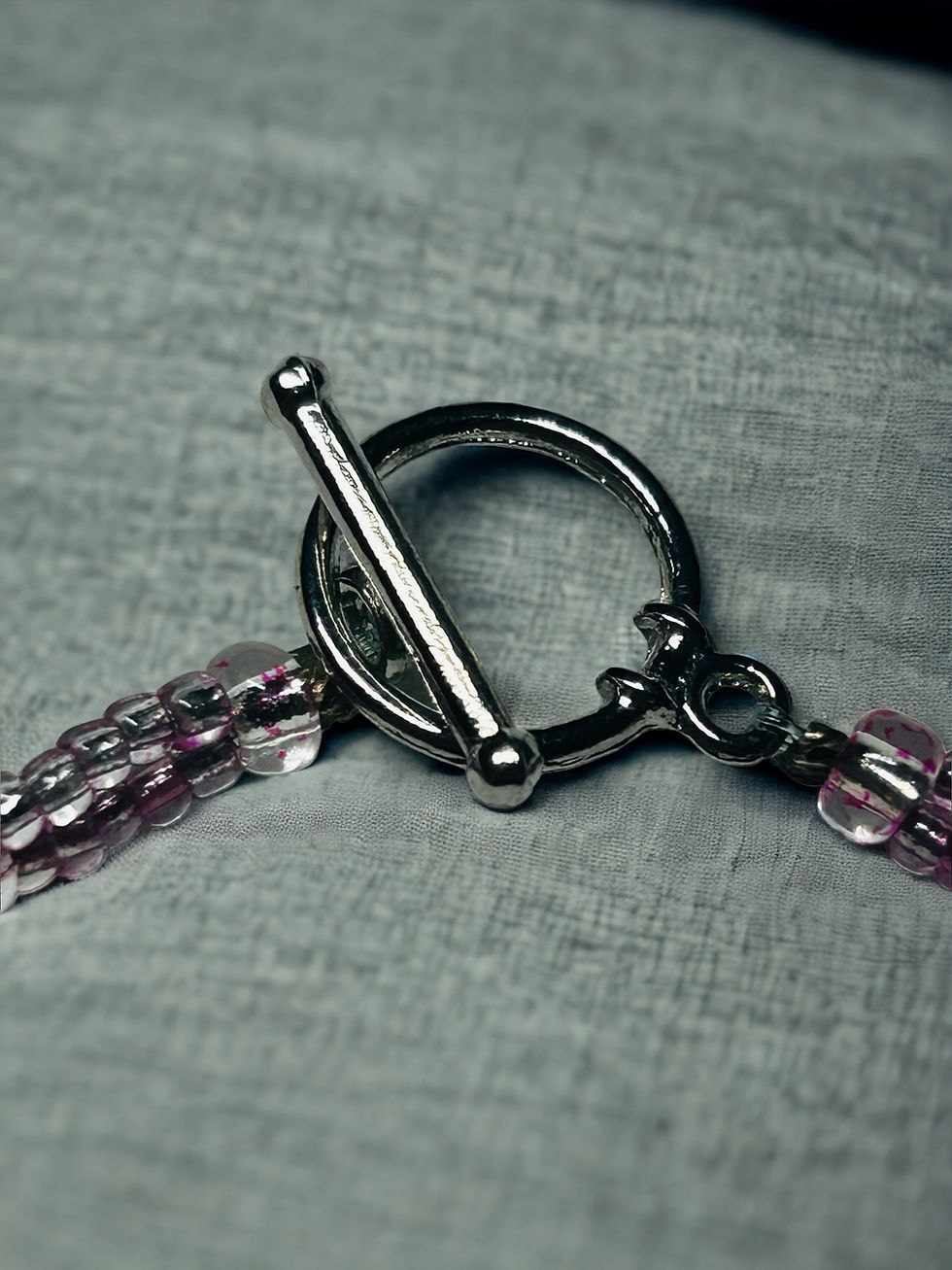 Thumbnail: Pink Beaded Bracelet with Toggle Clasp