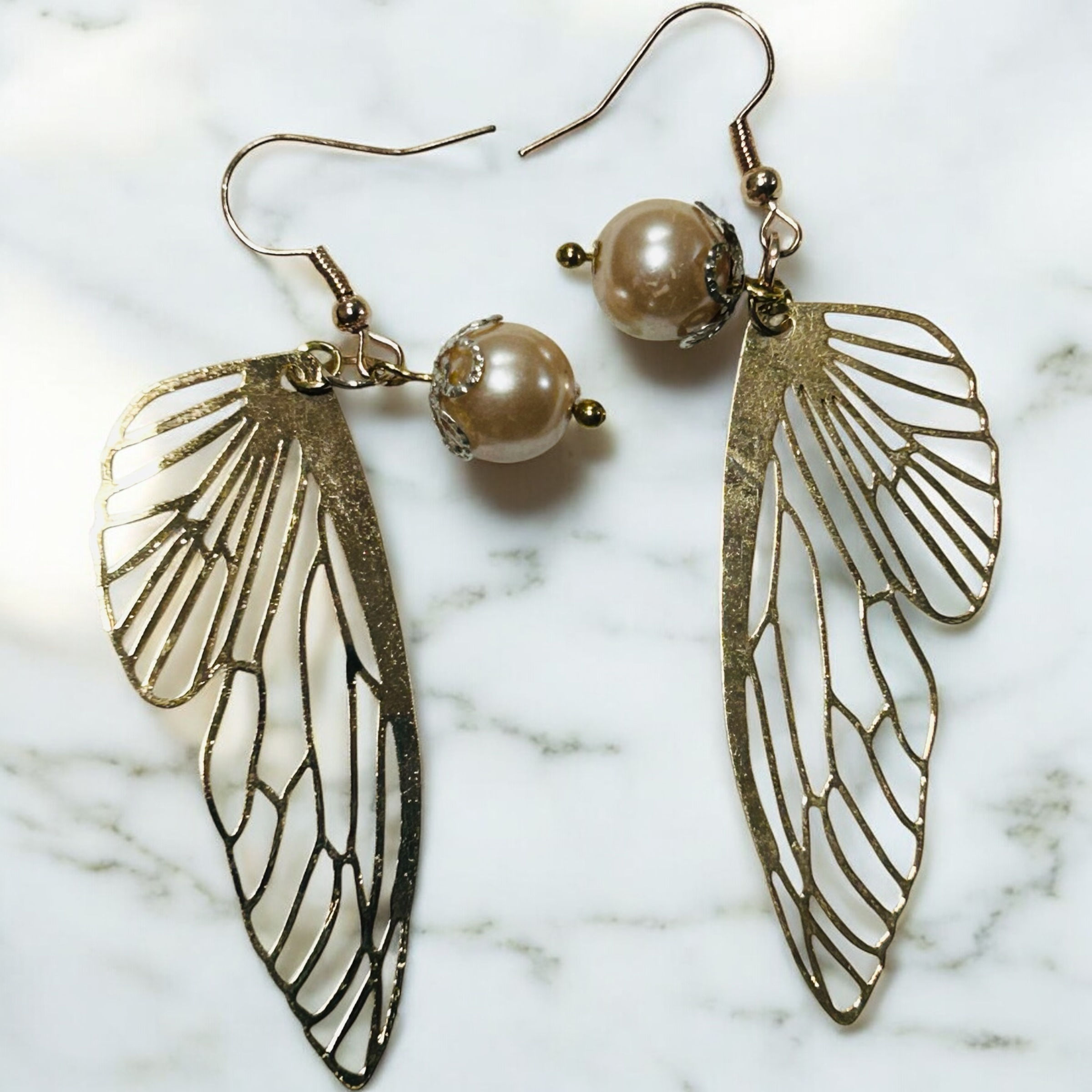 Hypoallergenic, gold butterfly wings