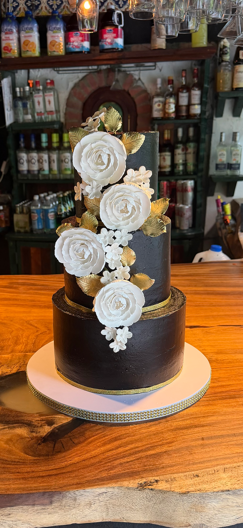 Black Buttercream Wedding Cake