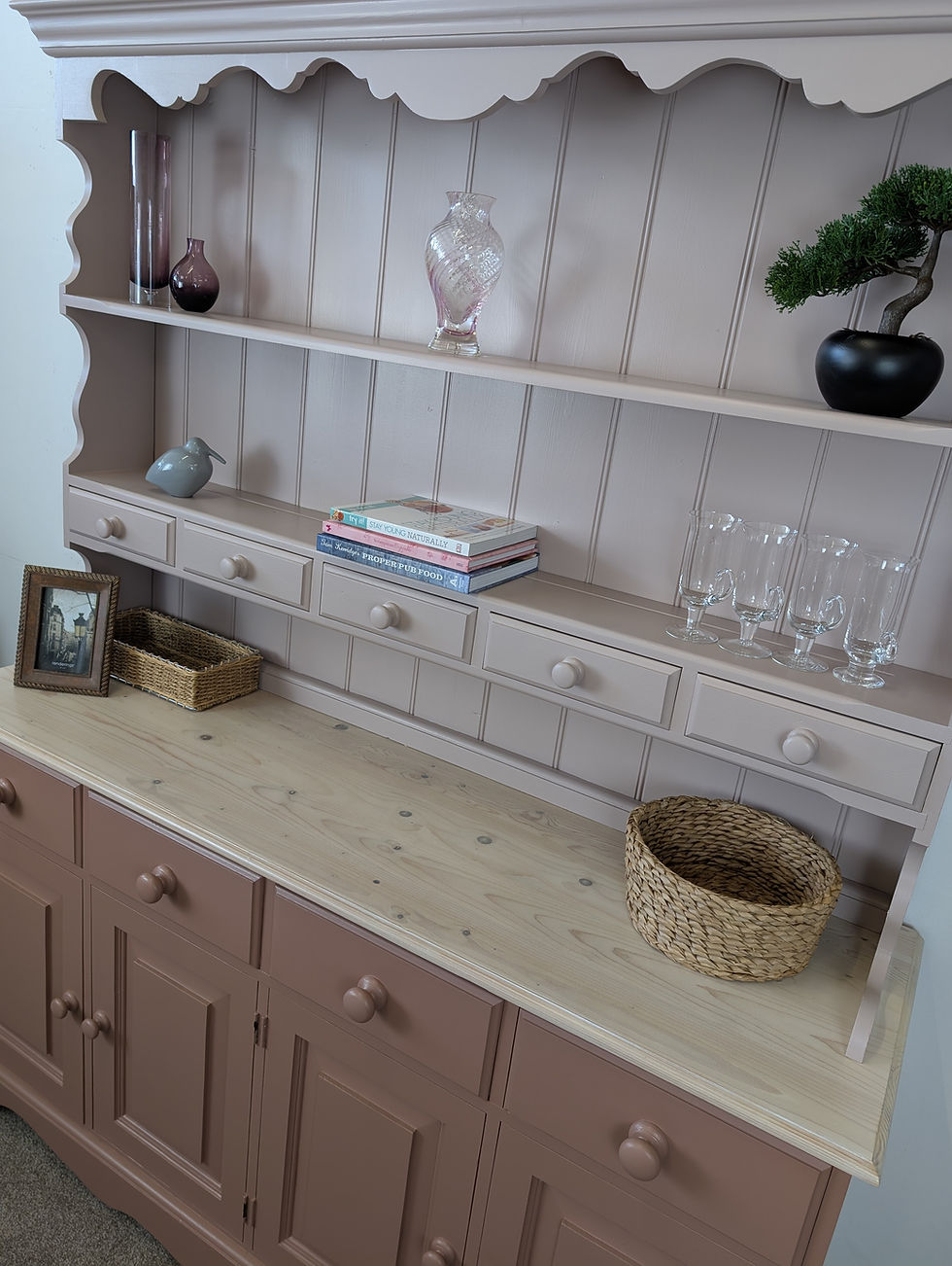 Thumbnail: Hand-Painted Solid Pine Kitchen Dresser