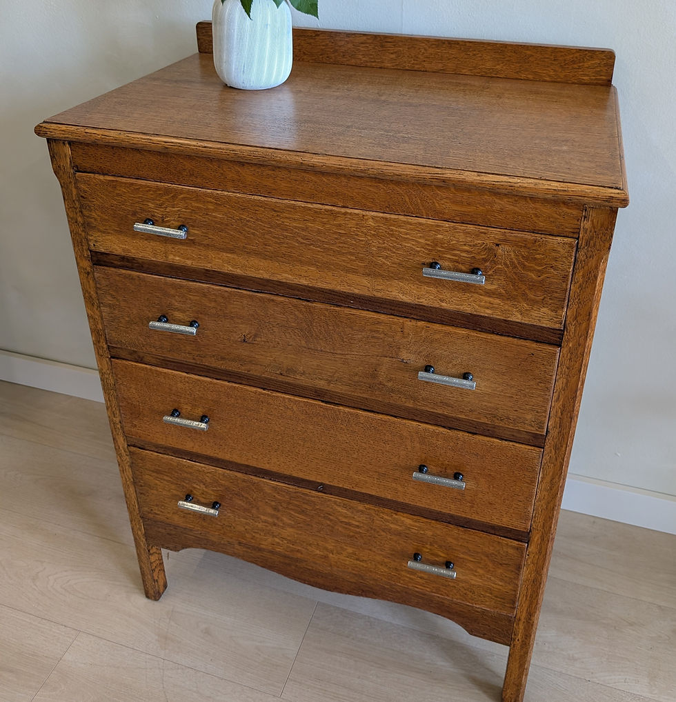 Thumbnail: Sympathetically Restored Solid Oak Arts & Crafts Chest of Drawers