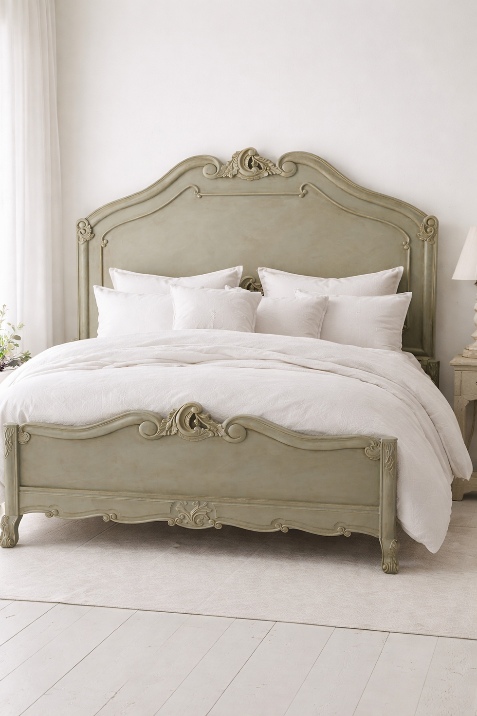 Thumbnail: Elegant French-Style 3 Piece Bedroom Set, Armoire, King Size Bed, Dressing Table