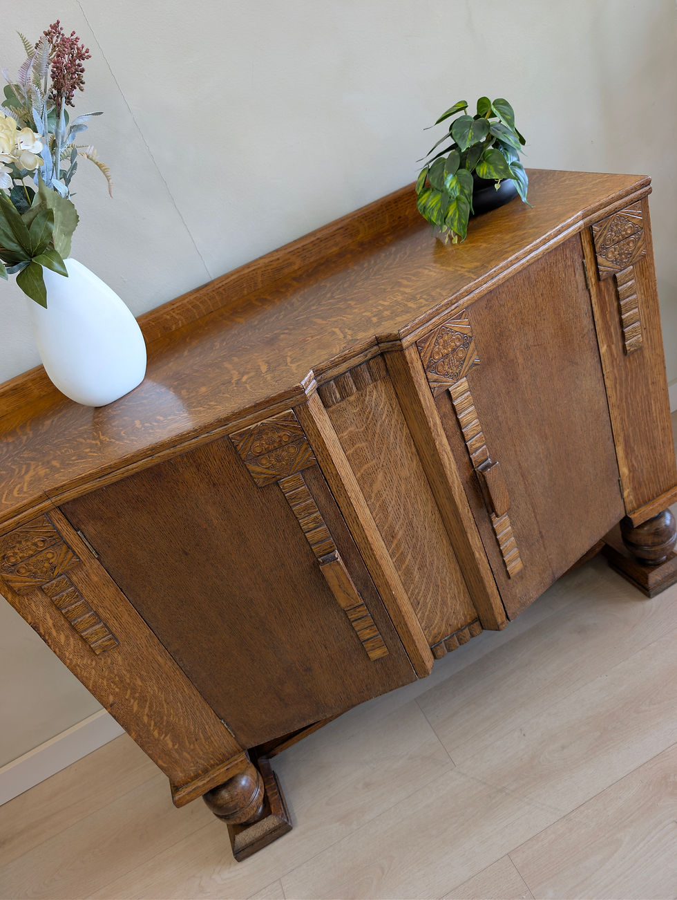 Thumbnail: 1930s Art Deco Quarter-Sawn Oak Sideboard