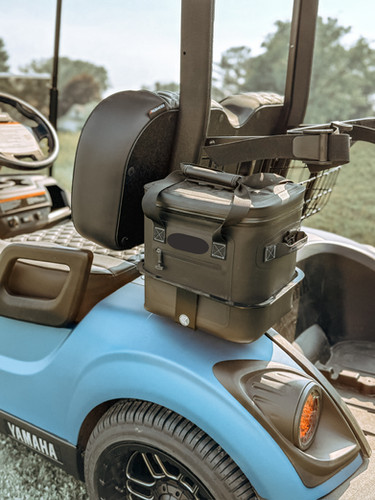 Cooler Caddie Mount made for Yamaha Cart and Rtic 12 Cooler.