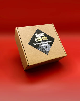 Geschenkbox mit Gurke und handgemachtenm steirischem Gin, sinnvolles Geschenk für Männer und Frauen und alle dazwischen.