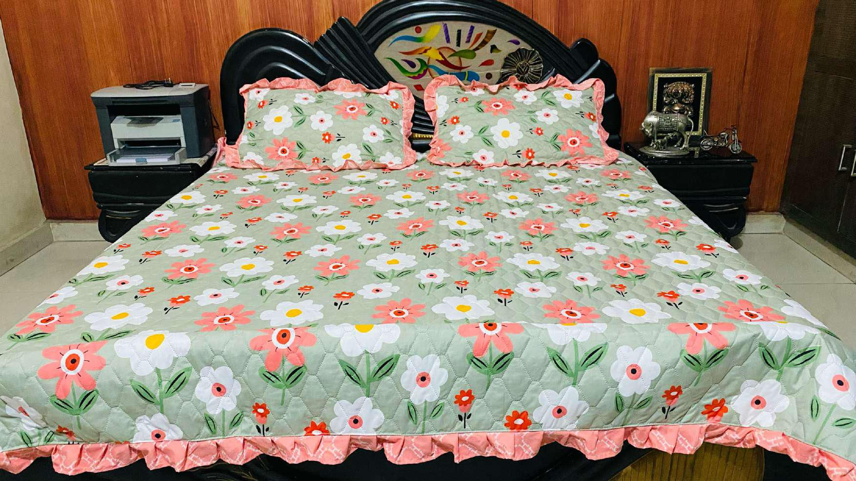 Good Night (3pcs Bedding Set) with Single Frill