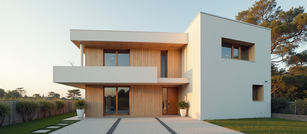 Modern two-story house showcasing drafting services.