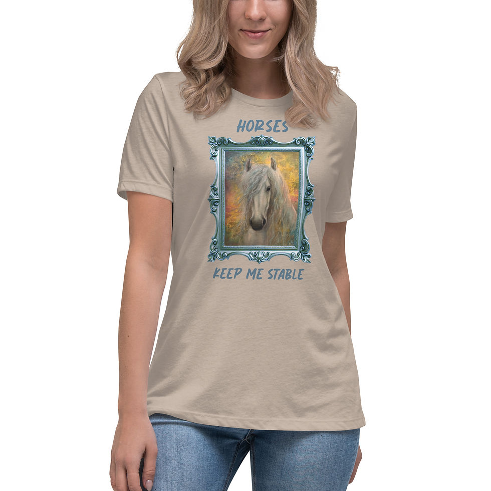 Thumbnail: horses keep me stable - womens  t-shirt