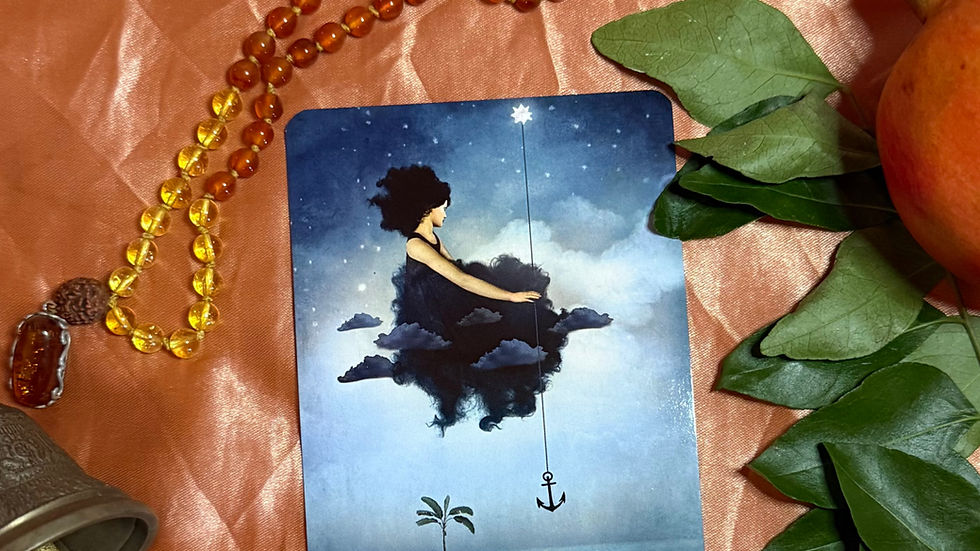 Six of Swords is a quiet crossing. It’s the grace of moving forward, even when you’re not sure where you’ll land.