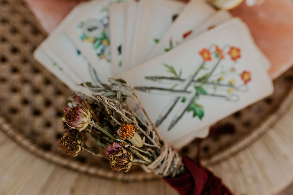 tarot cards and wildflower bundle