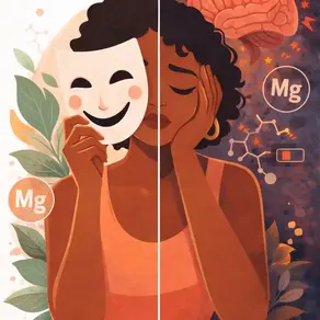 Illustration femme qui porte un masque et épuise ses réserves en magnésium