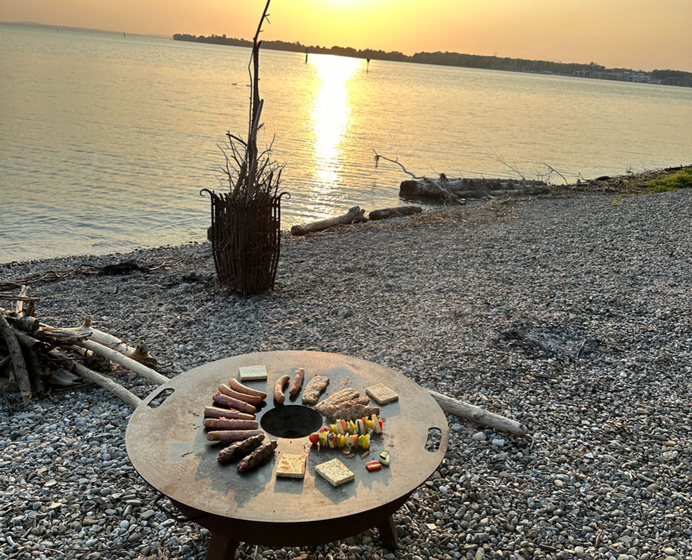 Grillstelle am Privatstrand der Villa Noho direkt am Bodensee