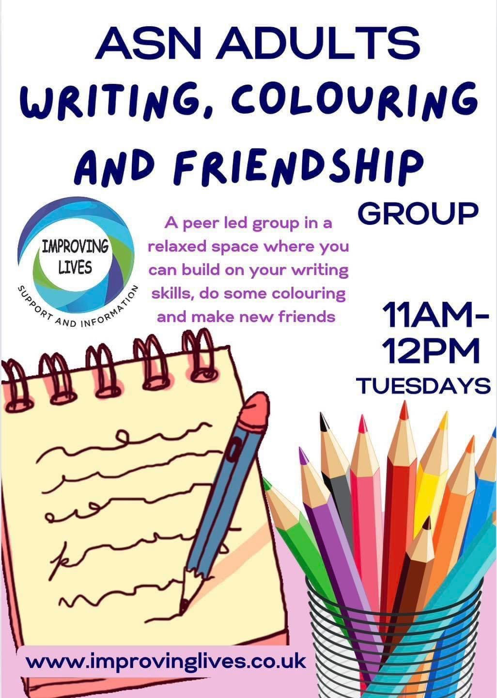Funpeer ASN Adults Writing, Colouring and Friendship Group | Improving Lives