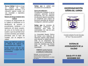 Conoce nuestro tríptico de calidad