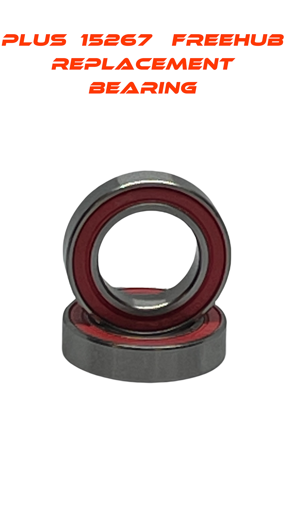 Red sealed ball bearings for industrial machinery.