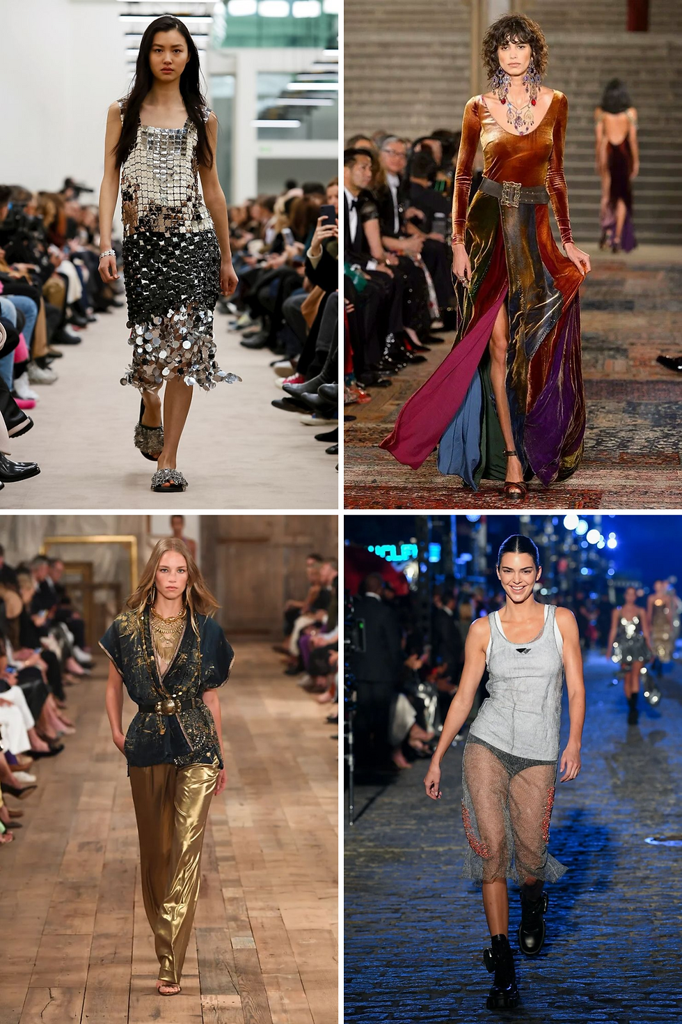 Metallic Accents in Paco Rabane, Loewe, and Gucci Spring Fashion Week's