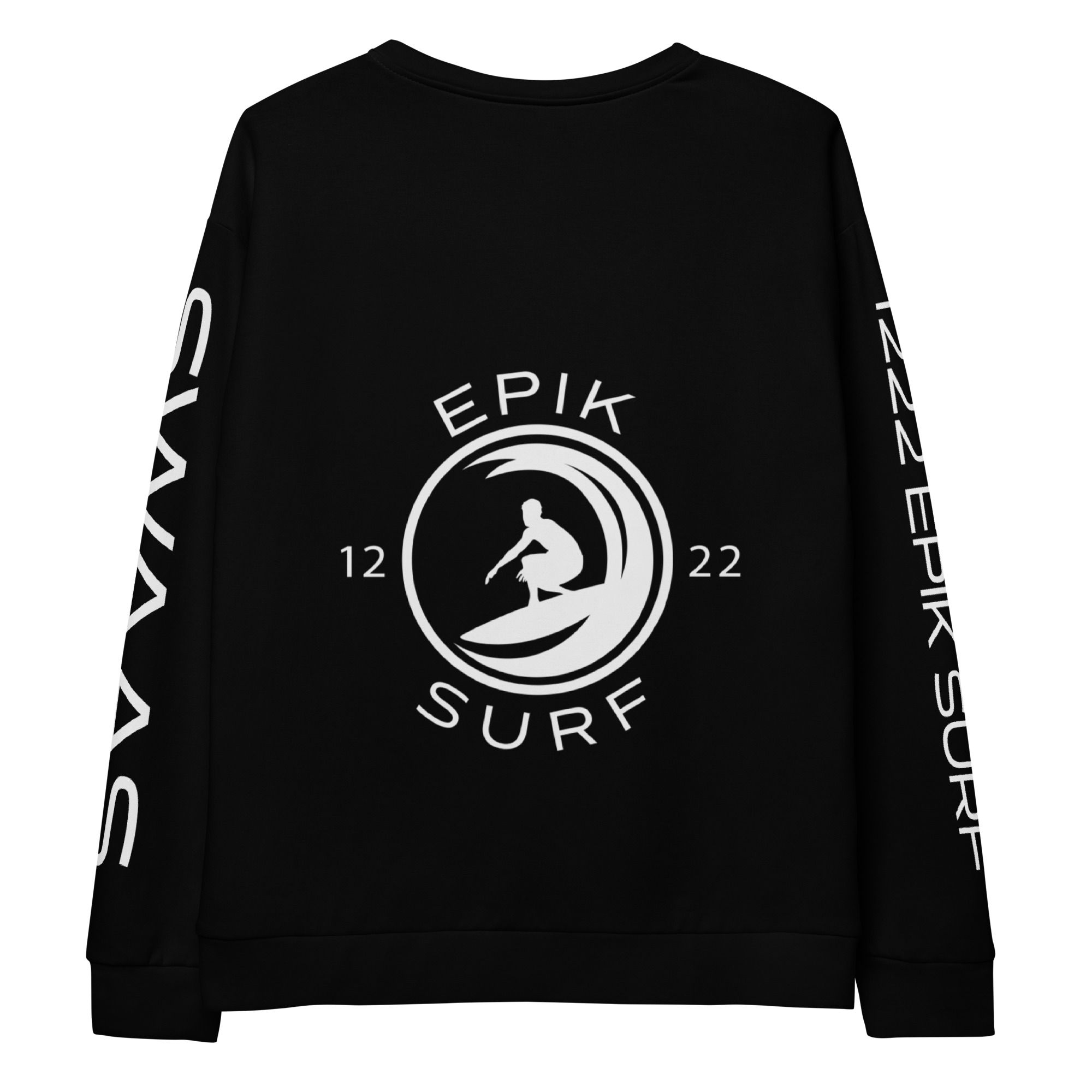 BLACK 1222 EPIK SURF SWAAS SWEATER WITH WHITE BACK LOGO