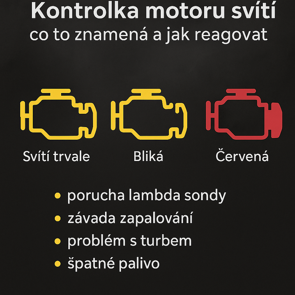 Kontrolka motoru svítí