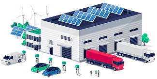 Una nave Industrial con Energia Renovable y Solar