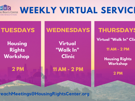 HRC Offers New Virtual Services to Update Tenants & Landlords on COVID-19 Crisis