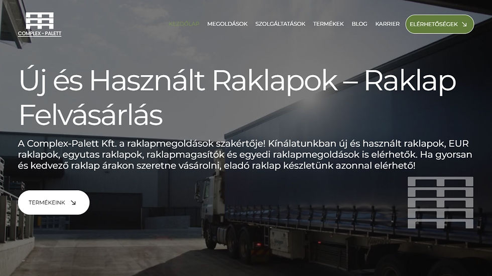 Complex Palett Kft. új céges weboldala reszponzív dizájnnal és SEO optimalizálással