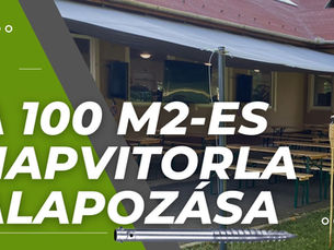 Talajcsavarokkal rögzített napvitorla a Forest Gym teraszán