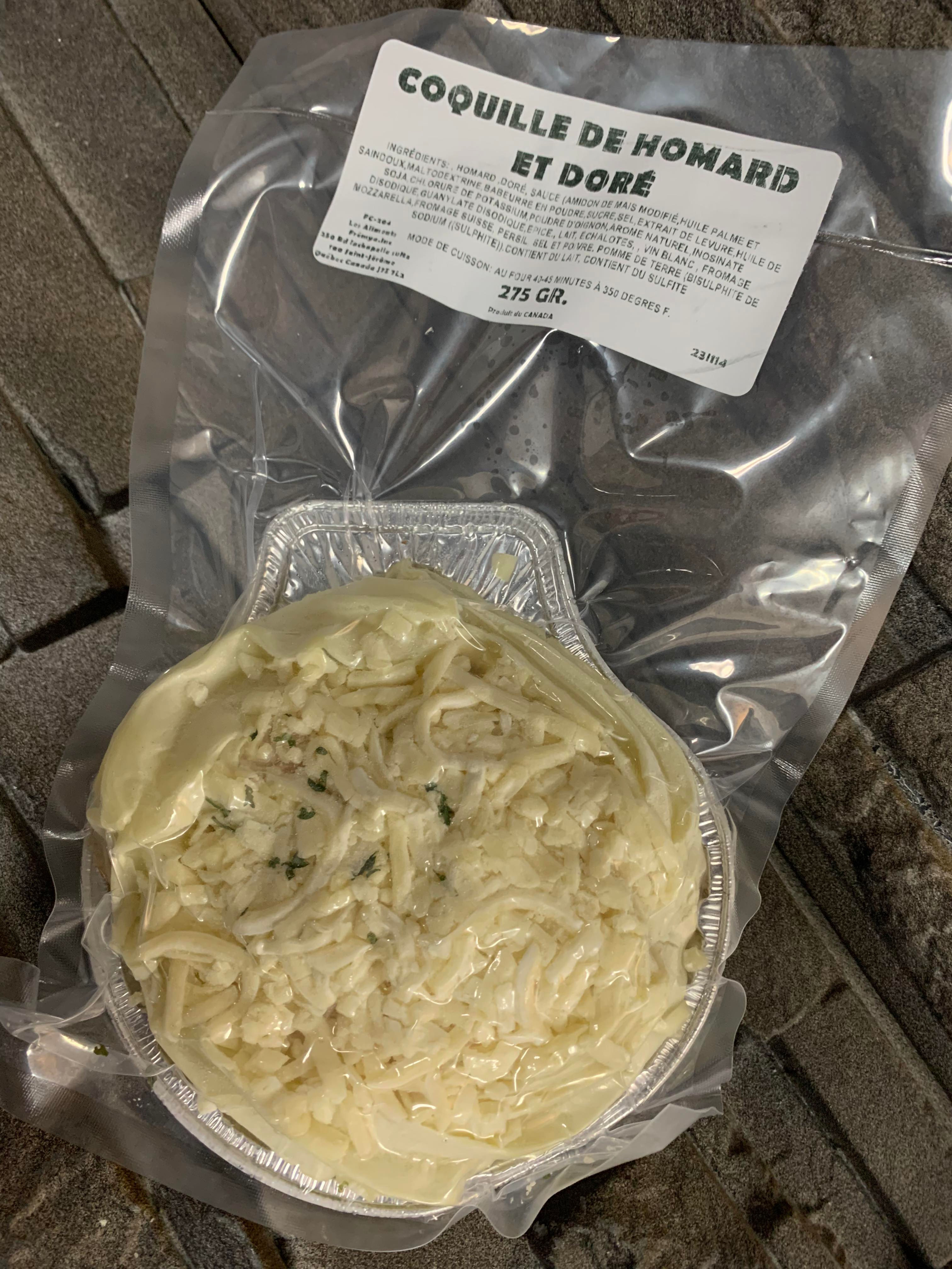 coquille homard et doré