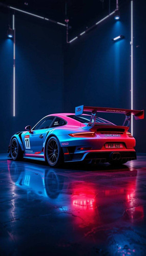 iri neon ポスター Porsche 911 | Neon Light Painting | Odd Products