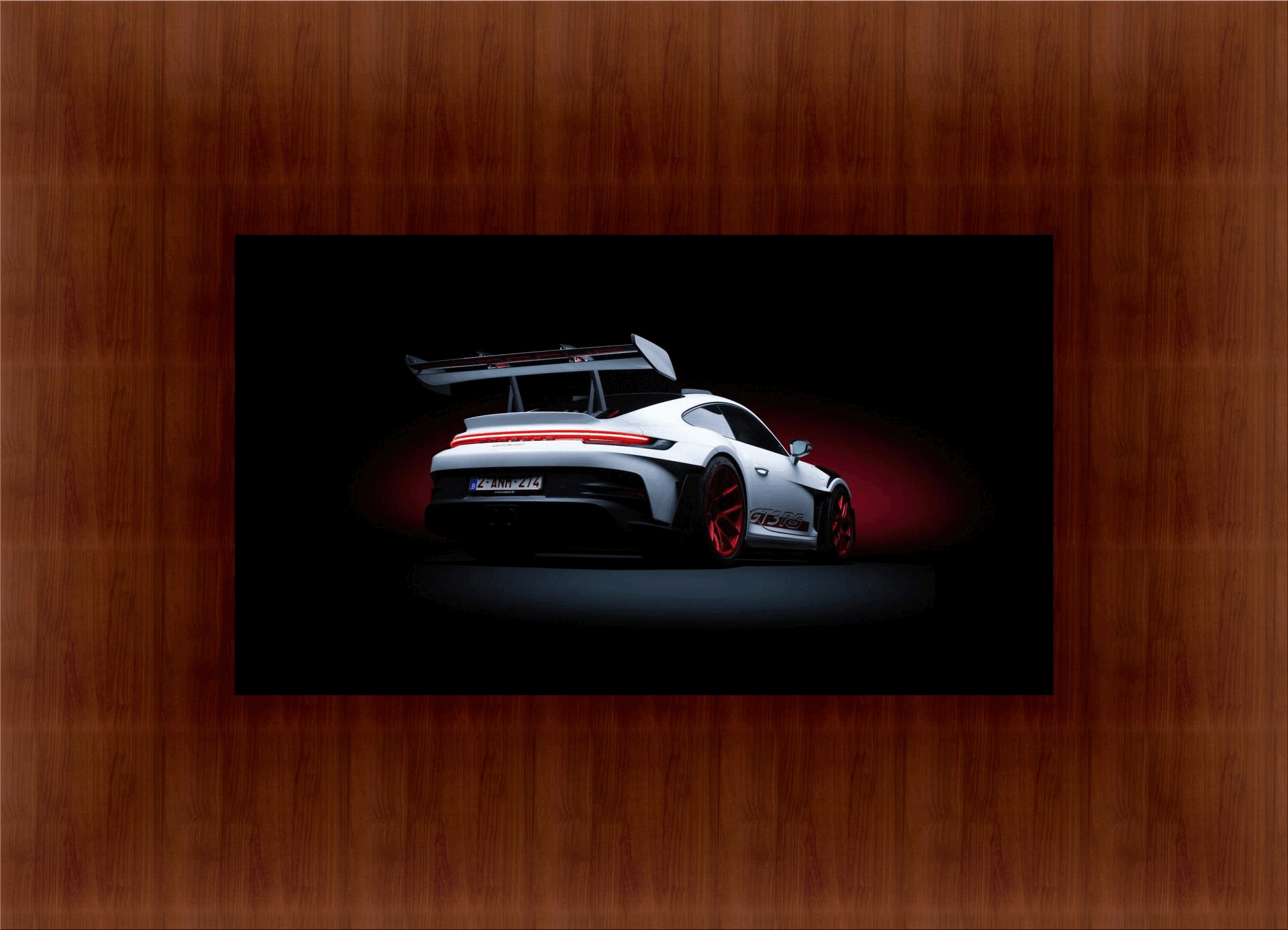 Porsche 911 GT3 RS Neon Wooden Wall Art | Odd Products