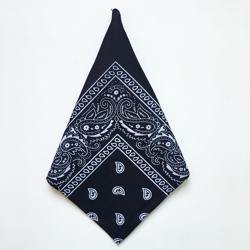Thumbnail: 55x55cm Fashion Hip Hop 100% Cotton Bandana Square Scarf Cowboy Cashew Black Red
