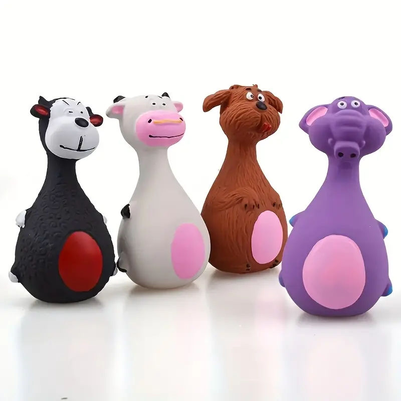 Soft Rubber Chewy Toys Four Styles Squeaky Interactive Throwing Games Cute And F