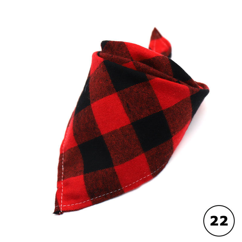 Thumbnail: Dog Bandanas Large Pet Scarf Bandana For Dog Cotton Plaid Washable Bow Tie Colla