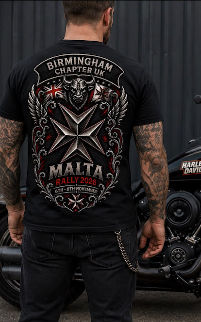 Birmingham Chapter Malta 2026 Rally T-Shirt