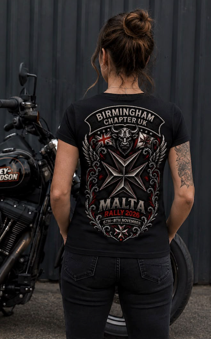 Birmingham Chapter Malta 2026 Rally Ladies V-Neck-T-Shirt