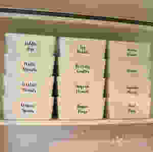 Containers from Ikea and labels from Little Label Co