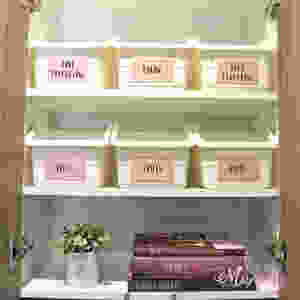 Tubs from Ikea and labels from Little Label Co