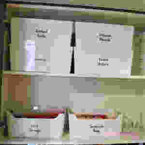 Containers from Ikea and labels from Little Label Co