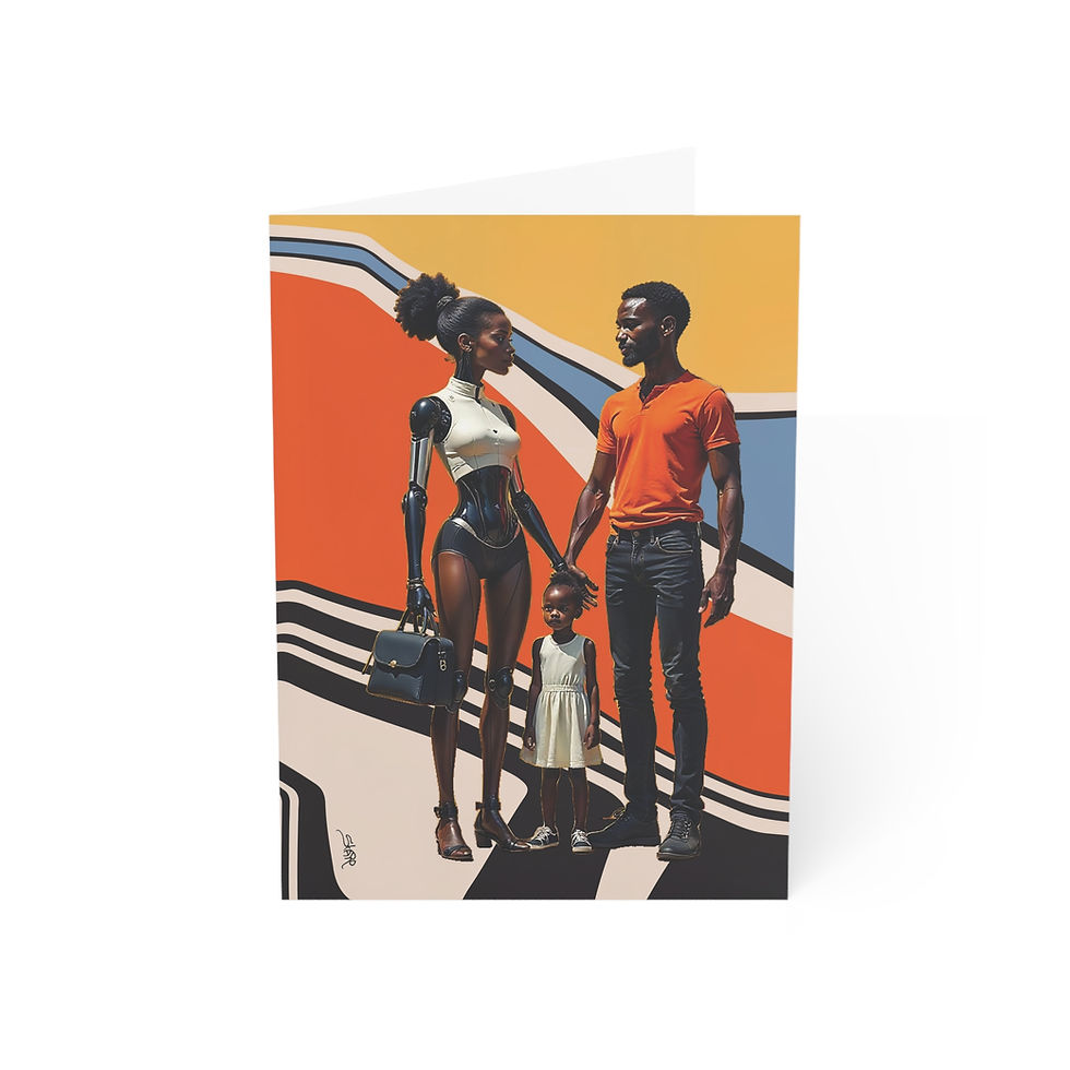 Thumbnail: Ebony Androids #1  Unique Blank Greeting Cards 
